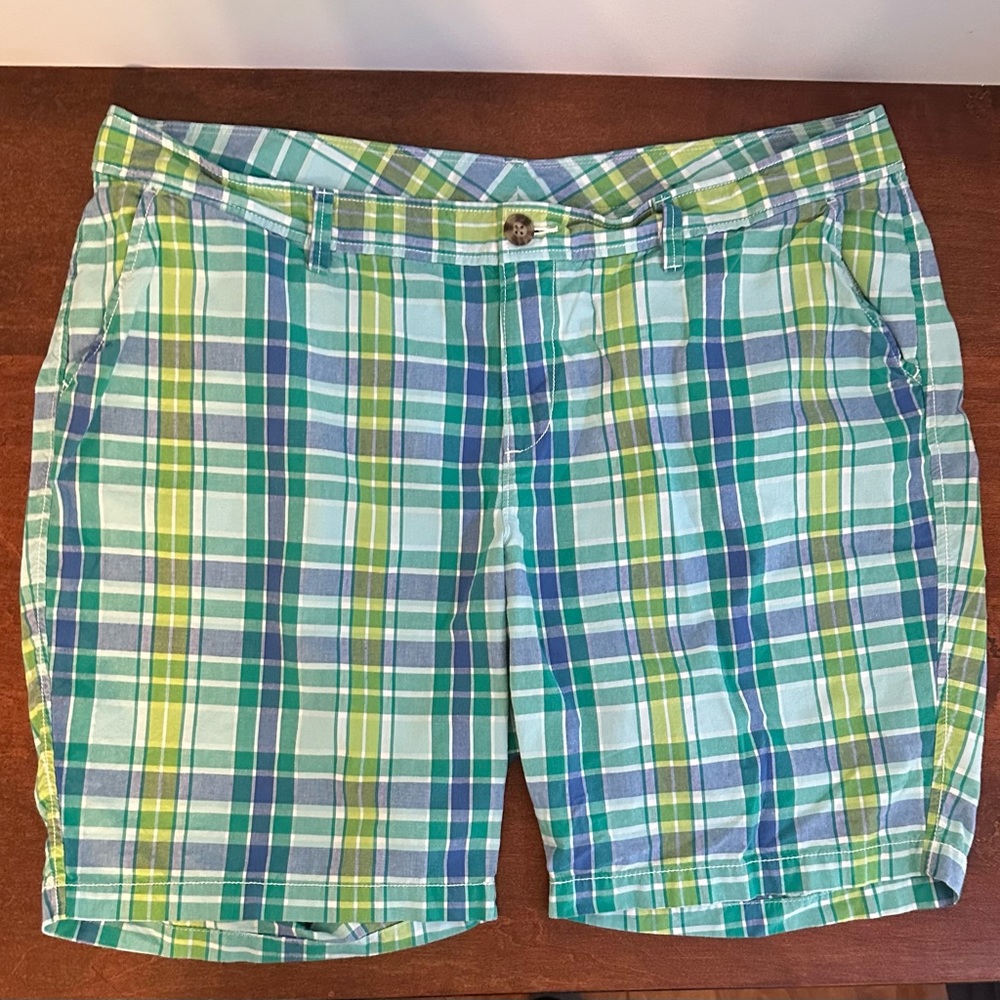 Plaid Women’s Shorts in Blue & Green